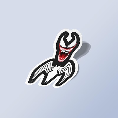 استیکر Venom Face and Symbol