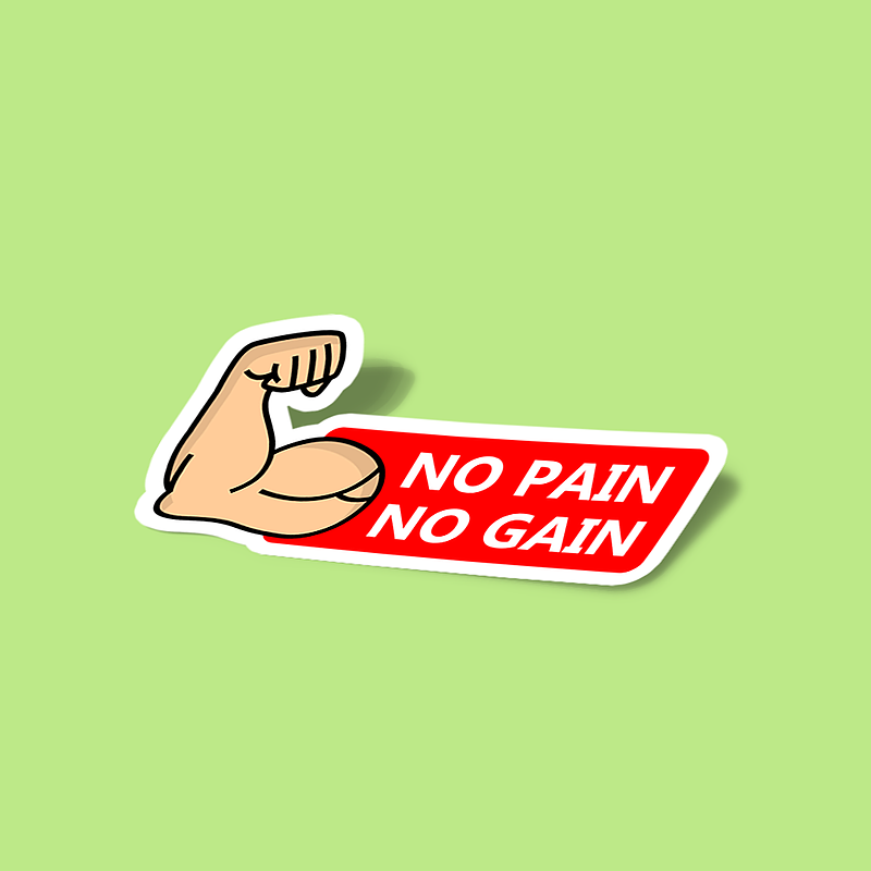 استیکر no pain no gain