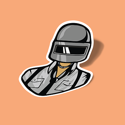 استیکر pubg character helmet