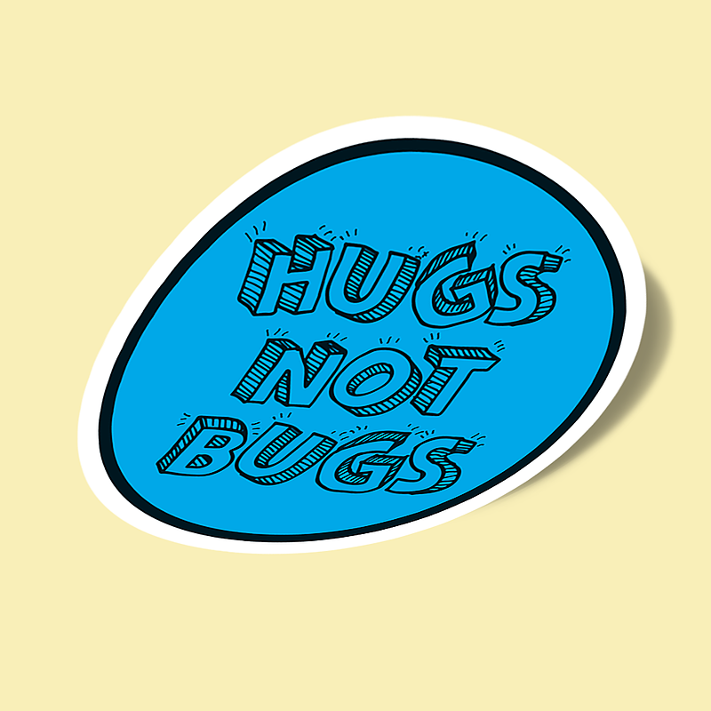 استیکر hugs not bugs