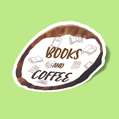 استیکر books and coffee