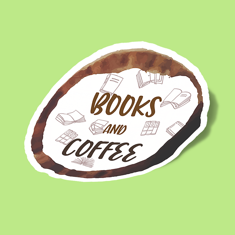 استیکر books and coffee