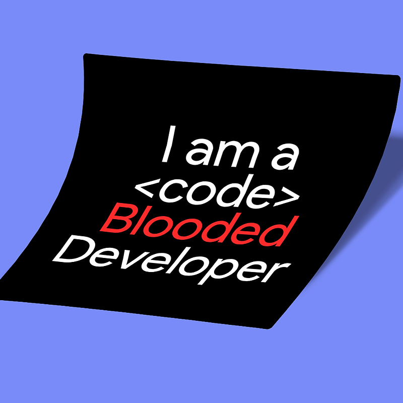 استیکر i am a code blooded developer