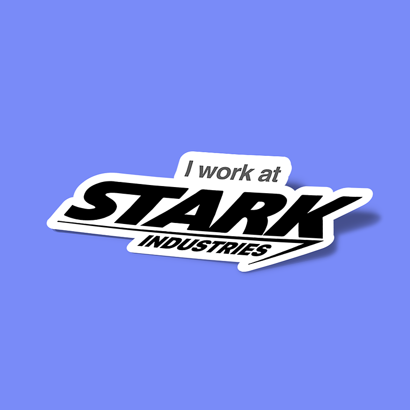 استیکر i work at stark industries border