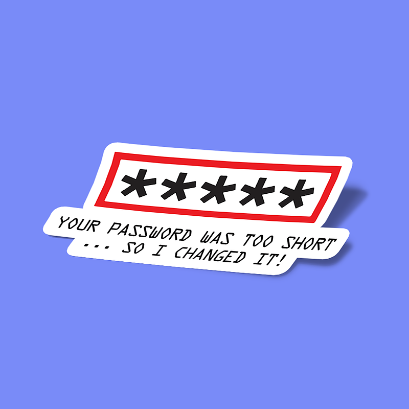 استیکر password was too short