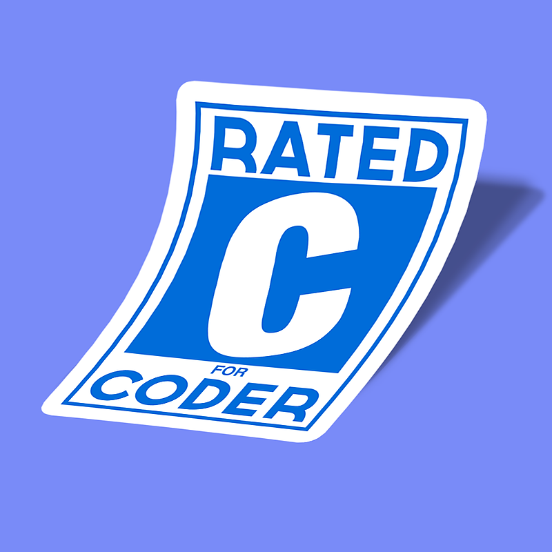 استیکر rated c for coder