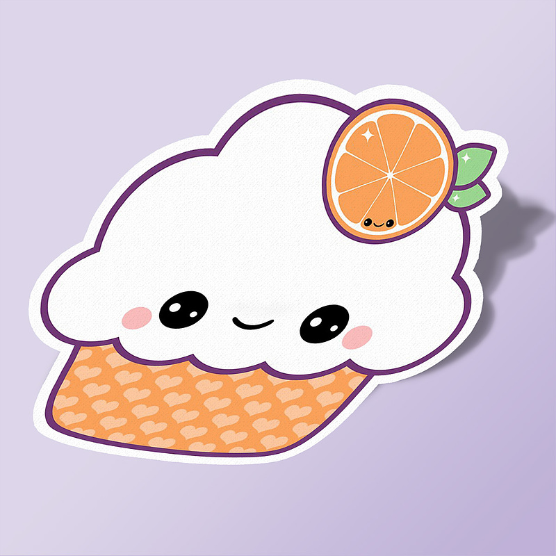 استیکر Orange Cupcake1