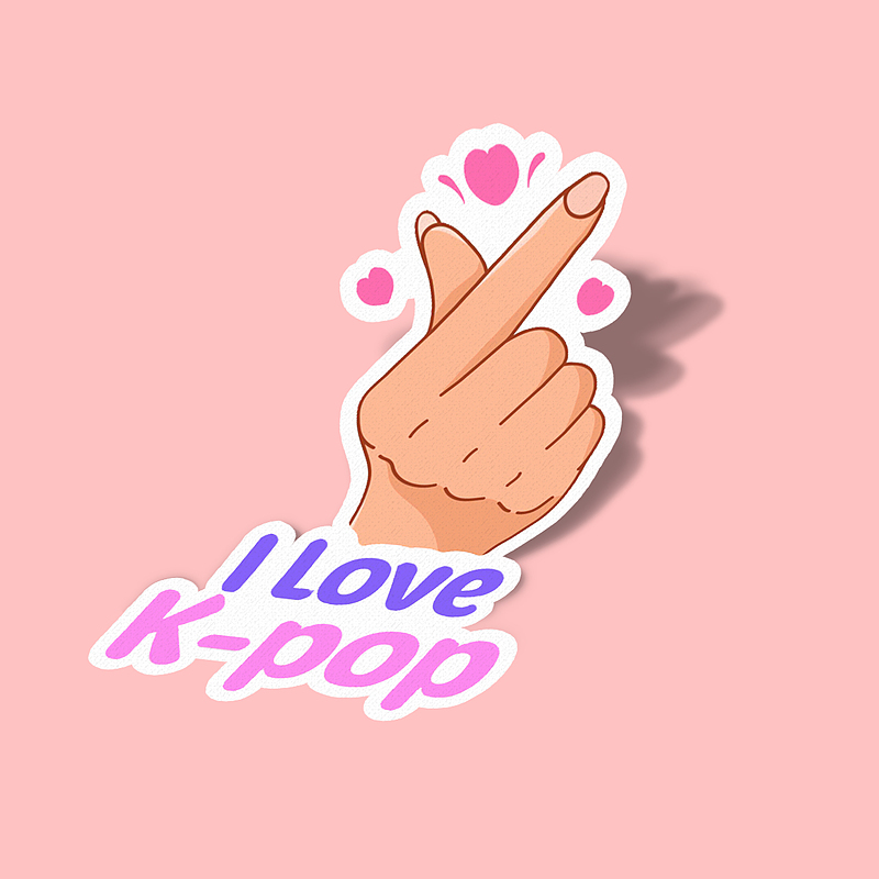 استیکر Kpop with finger heart