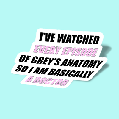 استیکر I've watched every episode of Greys