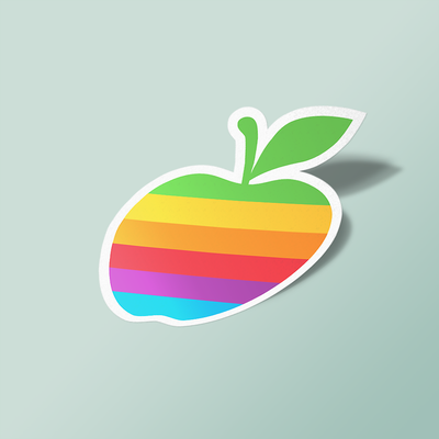 استیکر colourful apple