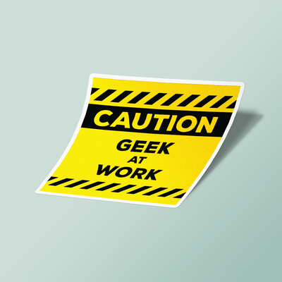 استیکر Caution Geek At Work
