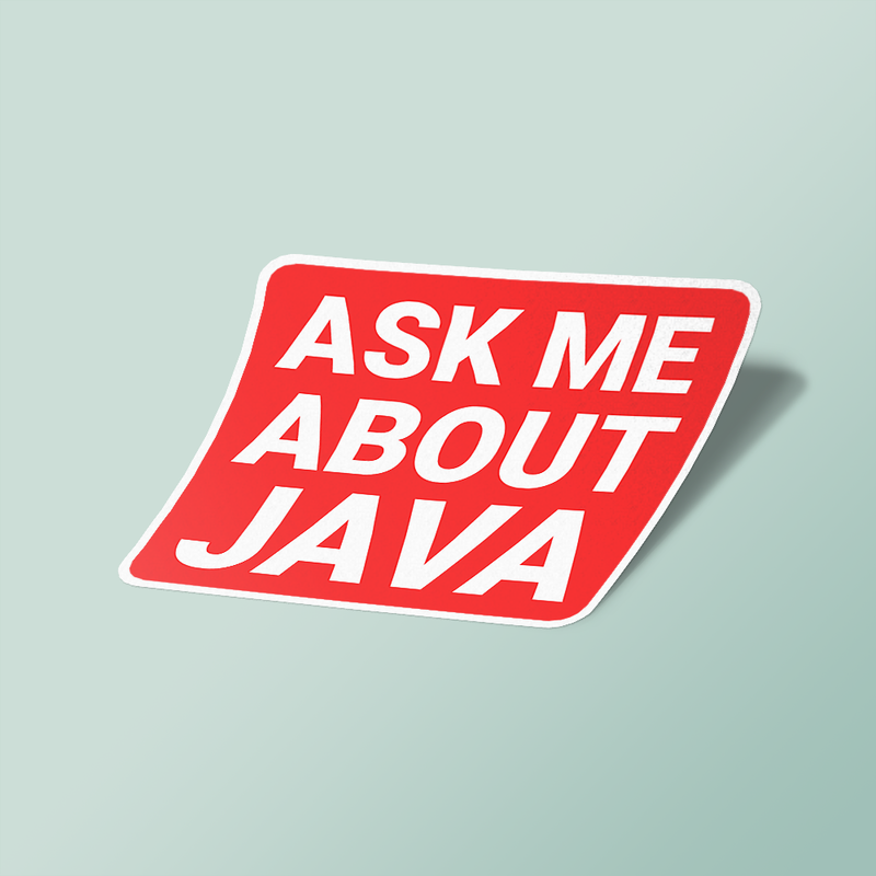 استیکر ask me about java