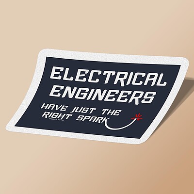 استیکر Electrical Engineering Right Spark White