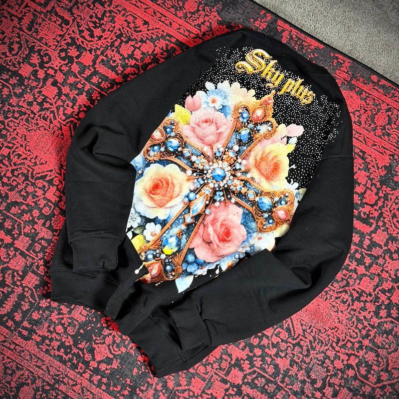  دورس صلیب نگین دار مشکی