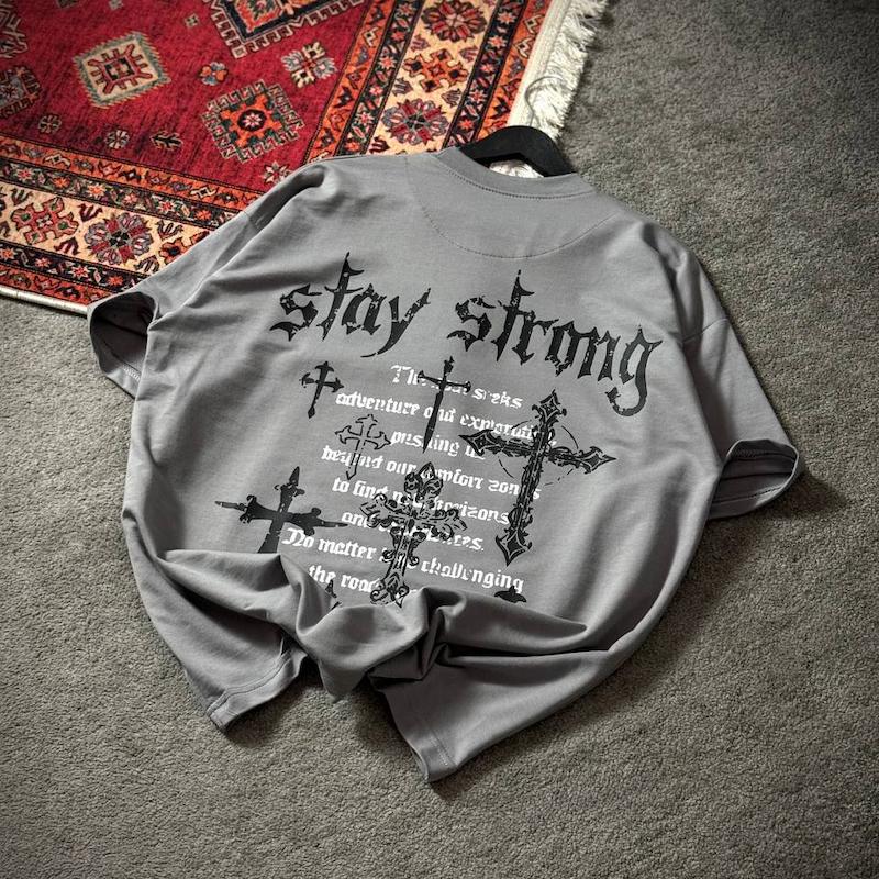 تیشرت1 stay strang طوسی