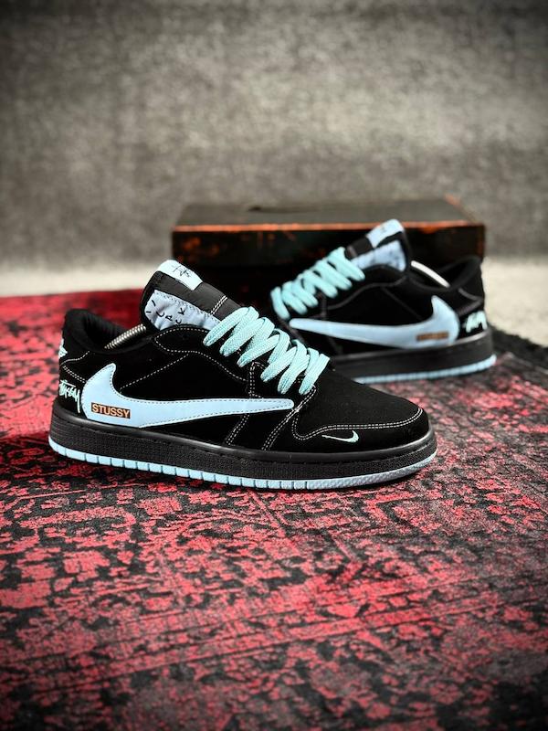 کد 247 نایک ایر جردن وان لو ترویس STUSSY مشکی آبی