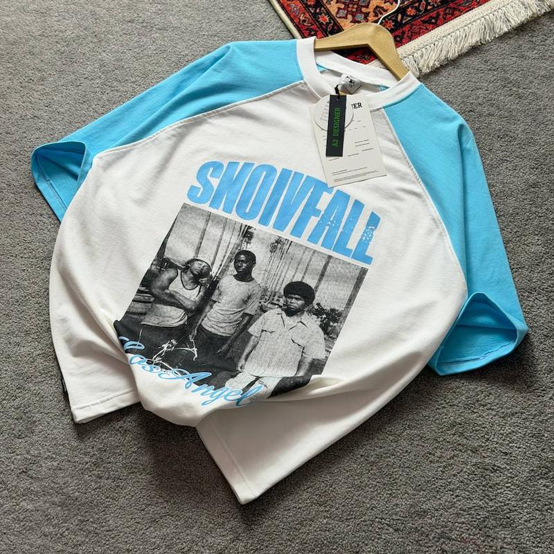 تیشرت snoivfail سفید آبی