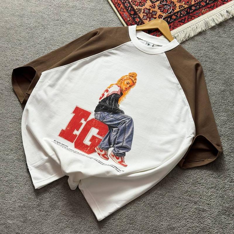تیشرت EGO سفید موکا