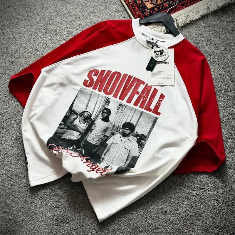 تیشرت snoivfail سفید قرمز