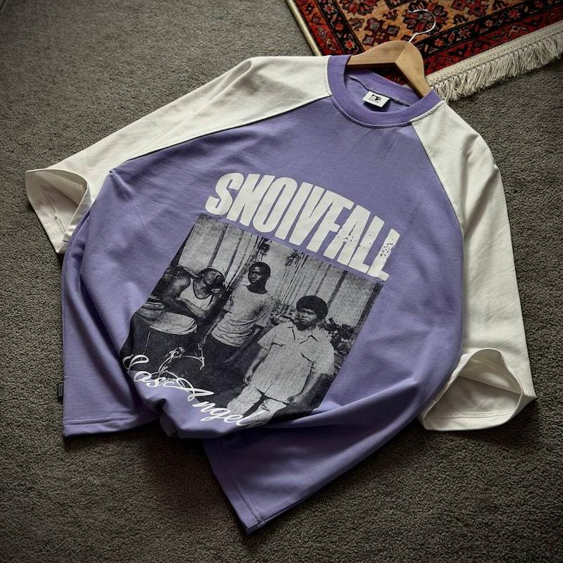 تیشرت snoivfail بنفش سفید