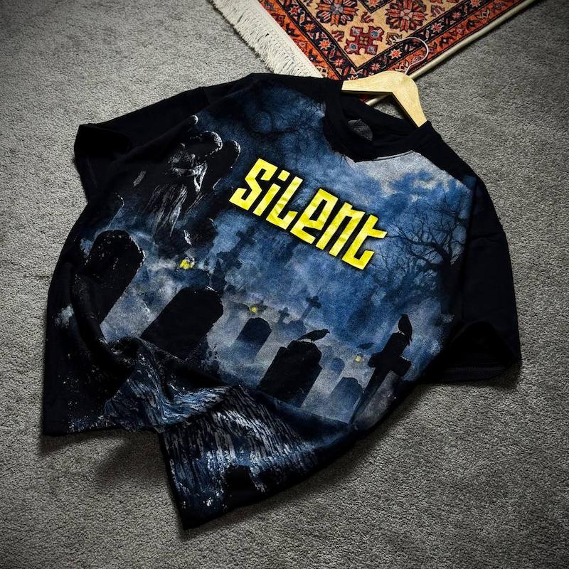 تیشرت1 silent مشکی آبی