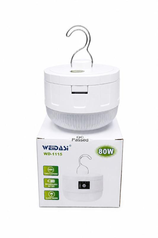 چراغ شارژی آویز ویداسی WD-1115، 80 وات کمپینگ و اضطراری