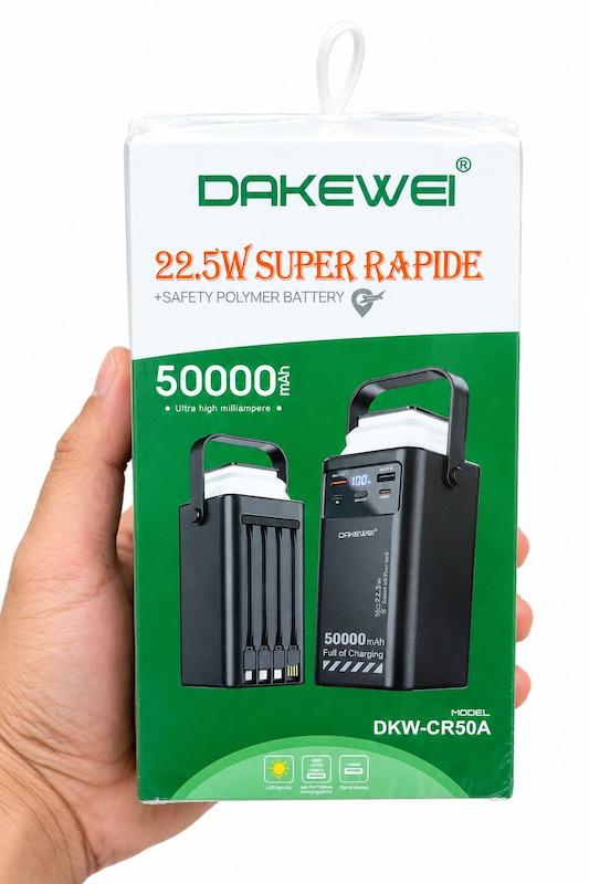 پاوربانک ۵۰ هزار میلی آمپر فست شارژ با چراغ LED 