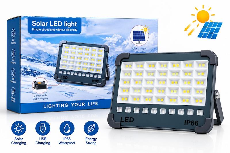 پروژکتور خورشیدی شارژی LED مناسب کمپینگ