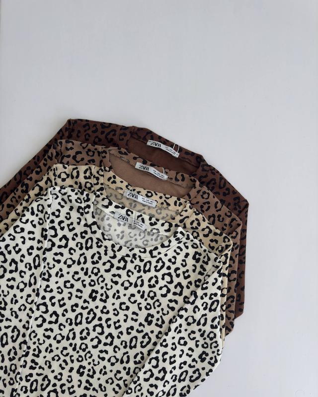 بلوز یقه گرد پلنگی