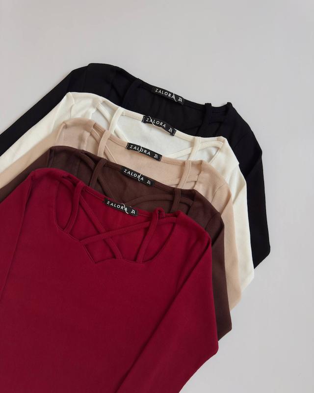 بلوز یقه ضربدری