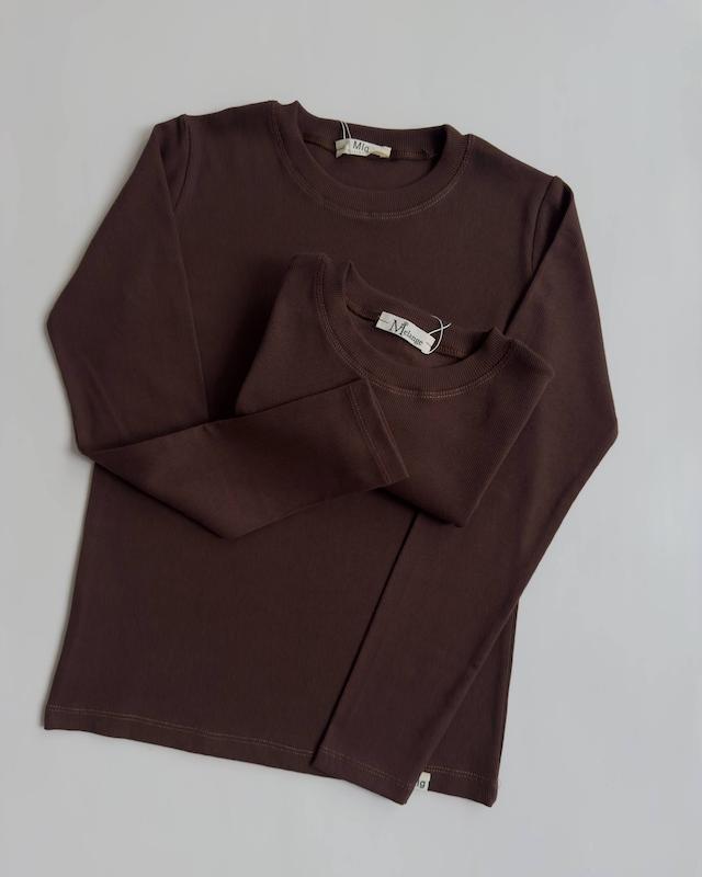 بلوز یقه گرد قهوه ای 