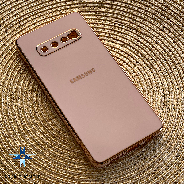 قاب گوشی Galaxy S10 Plus سامسونگ طرح ژله ای مای کیس گلد لاین دور طلایی محافظ لنز دار کالباسی