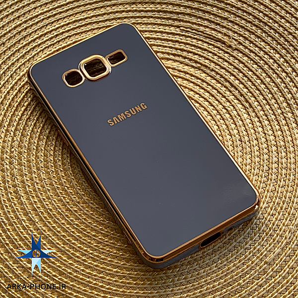 قاب گوشی Galaxy J530 سامسونگ طرح ژله ای مای کیس گلد لاین دور طلایی محافظ لنز دار آبی
