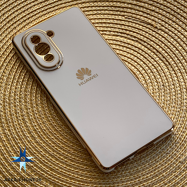 قاب گوشی Huawei Nova 10 هوآوی طرح ژله ای مای کیس گلد لاین دور طلایی محافظ لنز دار سفید