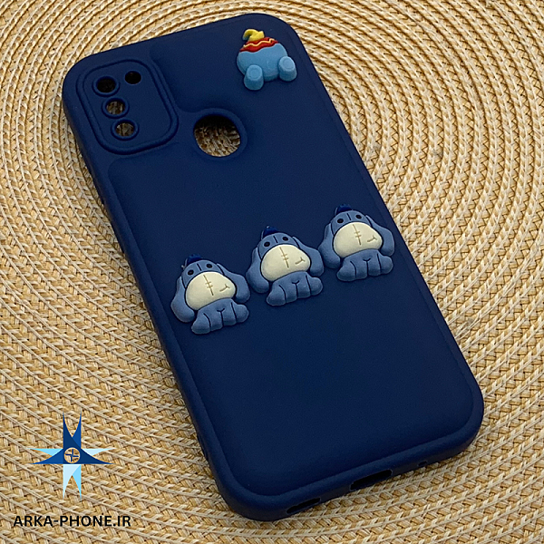 قاب گوشی Galaxy A11 - Galaxy M11 سامسونگ سیلیکونی عروسکی محافظ لنز دار فانتزی رنگ سورمه ای کد 2 