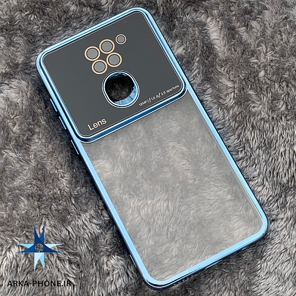 قاب گوشی Redmi Note 9 شیائومی Camera Lens شفاف محافظ لنز دار دور آبی کم رنگ