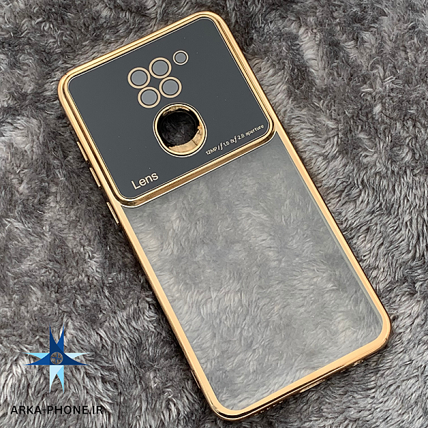 قاب گوشی Redmi Note 9 شیائومی Camera Lens شفاف محافظ لنز دار دور طلایی