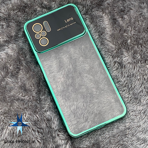 قاب گوشی Redmi Note 10 4G / Redmi Note 10s / Poco M5s شیائومی Camera Lens شفاف محافظ لنز دار دور سبز آدامسی