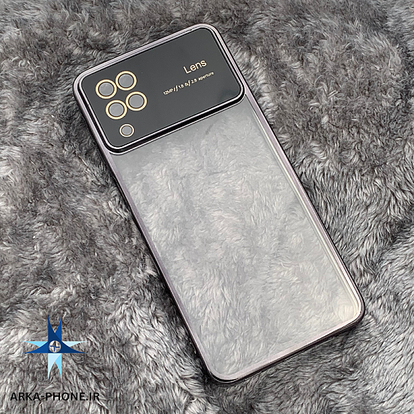 قاب گوشی Galaxy A12 - M12 - F12 سامسونگ Camera Lens شفاف محافظ لنز دار دور مشکی