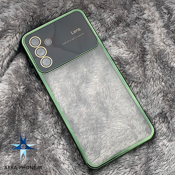 قاب گوشی Galaxy A24 سامسونگ Camera Lens شفاف محافظ لنز دار دور سبز 