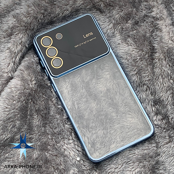 قاب گوشی Samsung Galaxy S21 FE سامسونگ Camera Lens شفاف محافظ لنز دار دور آبی کم رنگ