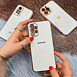 قاب گوشی سامسونگ ژله ای مای کیس طرح Gold Line دور طلایی محافظ لنز دار سفید Galaxy A52 / A52S / A30 / A20 / A31 / A34 / A14 / A20S / A33 / A54 / A51 / A32 4G / A23 / A71 / A73 / A72 / A13 4G / A53 / A22 4G / A10S / A11 / A21S / A12 / A04S / A04E / A04 / S23 Ultra / S21 FE / S22 Ultra / S21 Ultra / S20 FE / M11 / M12 / M32 4G / M13 5G / M52 5G / Note 20 Ultra