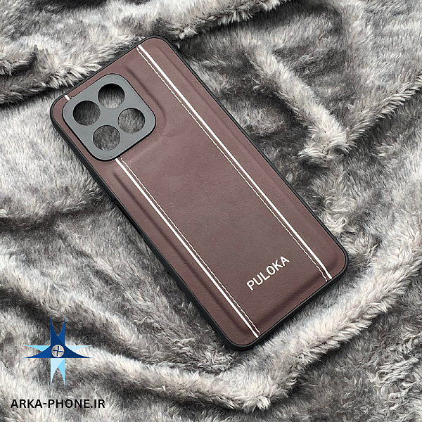قاب گوشی Honor X6 4G - Honor X8 5G آنر طرح ژله ای چرمی PULOKA پلوکا محافظ لنز دار اورجینال