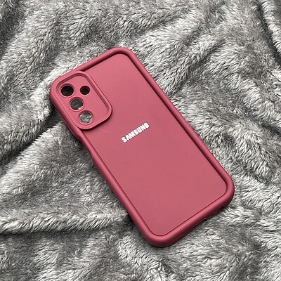 قاب گوشی Galaxy A25 سامسونگ طرح سیلیکونی Solid محافظ لنزدار قرمز کد 45