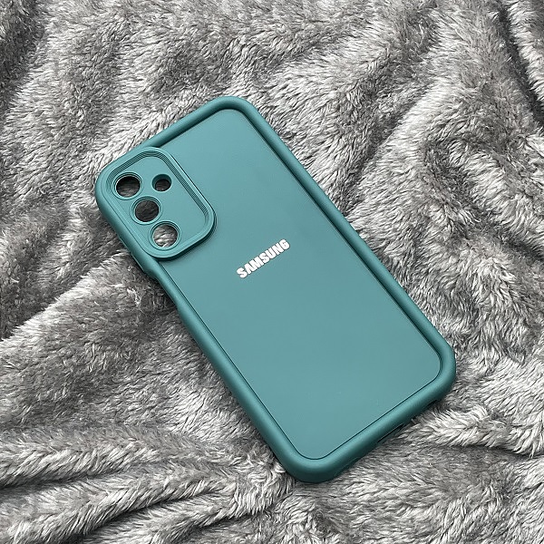 قاب گوشی Galaxy A25 سامسونگ طرح سیلیکونی Solid محافظ لنزدار سبز آبی کد 47