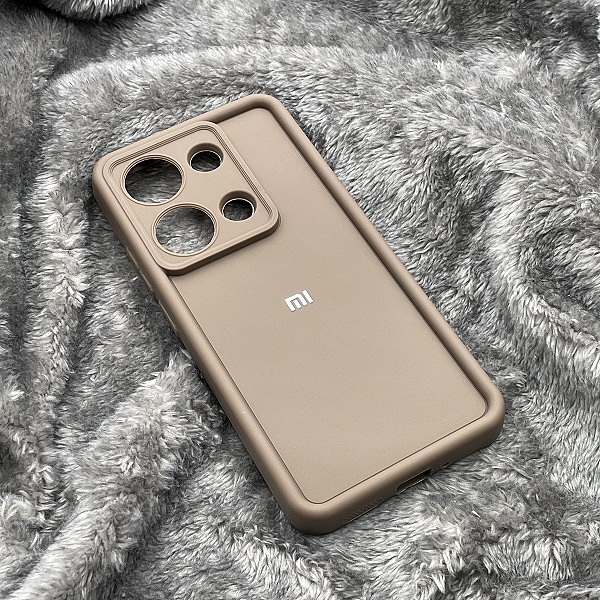 قاب گوشی Redmi Note 13 Pro 4G - Poco M6 Pro 4G شیائومی طرح سیلیکونی Solid محافظ لنزدار قهوه ای کد 66