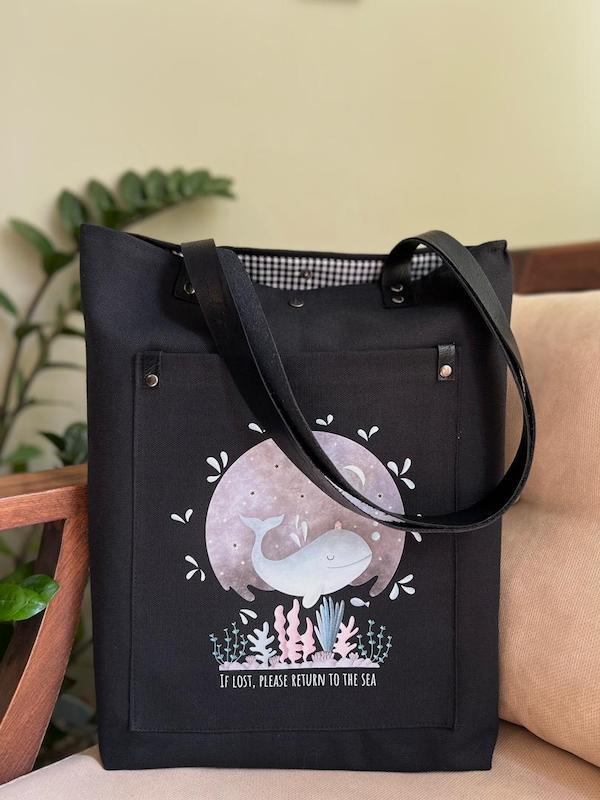 توتبگ کتان رویای آبی (رنگ مشکی)