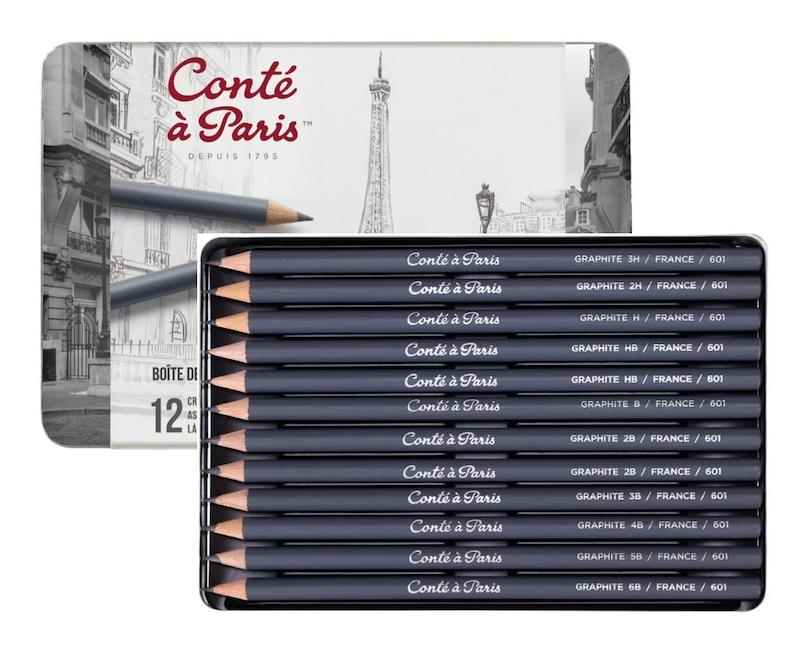 ست 12عددی مداد طراحی گرافیتی کنته پاریس