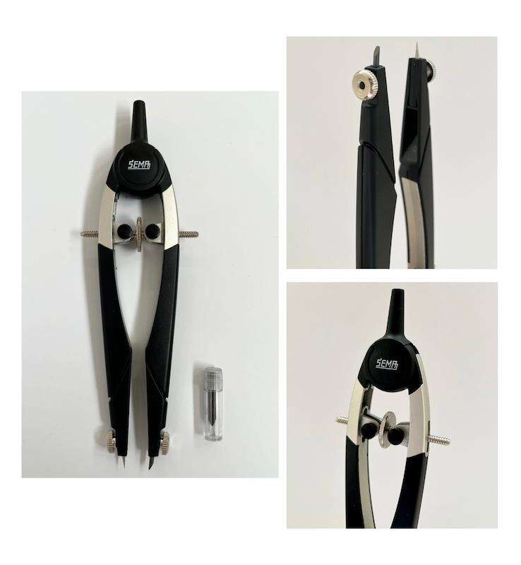 پرگار محصلی، وسط پیچ با ترمز سما