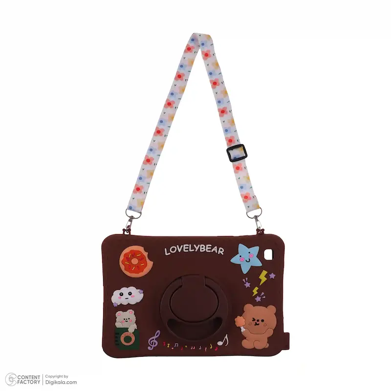 قاب سیلیکونی تبلت tab A/T295 طرح خرس مهربان با استند 360 درجه